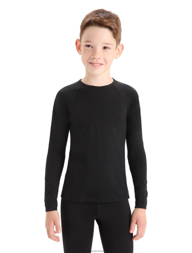 Icebreaker Merino 200 oasis termo tops ar garām piedurknēm bērni melns apģērbs 622ZJ934
