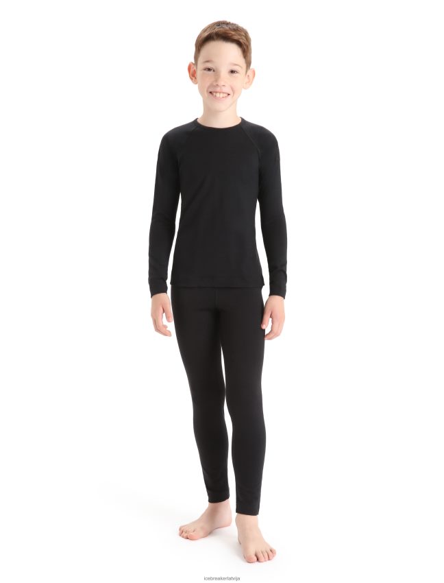 Icebreaker Merino 200 oasis termo tops ar garām piedurknēm bērni melns apģērbs 622ZJ934