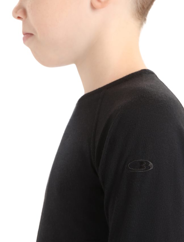 Icebreaker Merino 200 oasis termo tops ar garām piedurknēm bērni melns apģērbs 622ZJ934