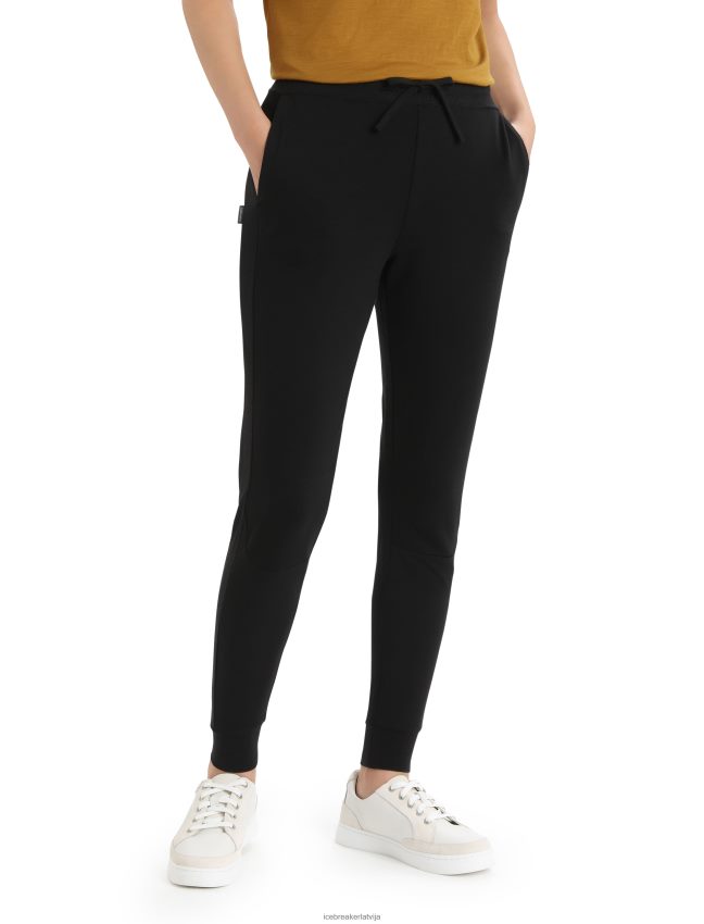 Icebreaker zoneknit merino jogger sievietes melns apģērbs 622ZJ750
