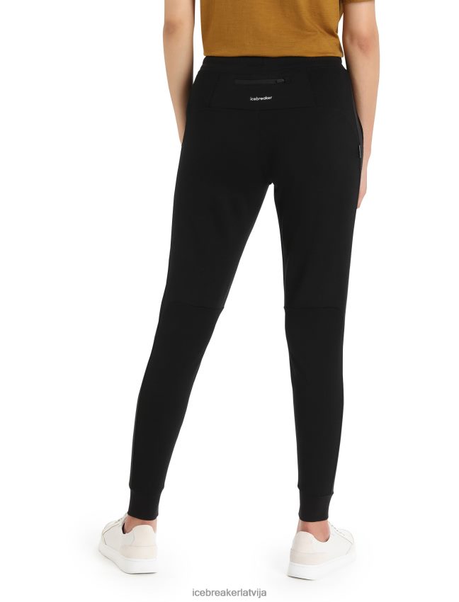 Icebreaker zoneknit merino jogger sievietes melns apģērbs 622ZJ750
