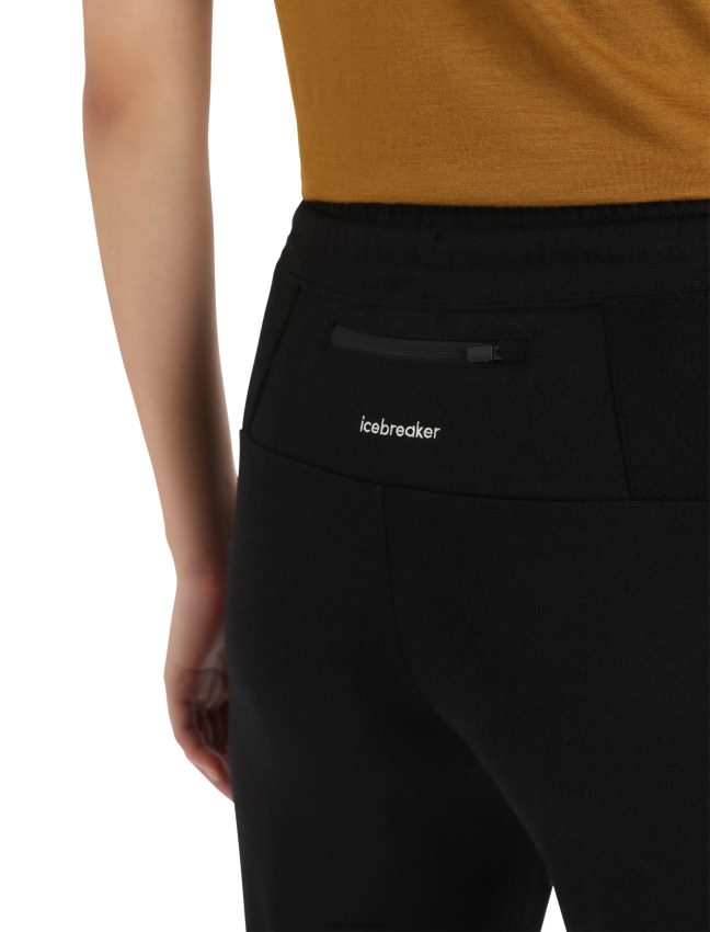 Icebreaker zoneknit merino jogger sievietes melns apģērbs 622ZJ750