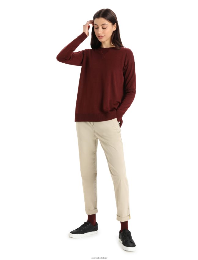 Icebreaker cool-lite merino nova džemperis sievietes espresso apģērbs 622ZJ903