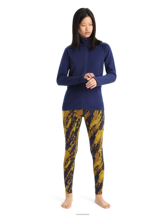 Icebreaker realfleece merino elemental jaka ar garām piedurknēm rāvējslēdzēju sievietes karaliskā flote apģērbs 622ZJ902