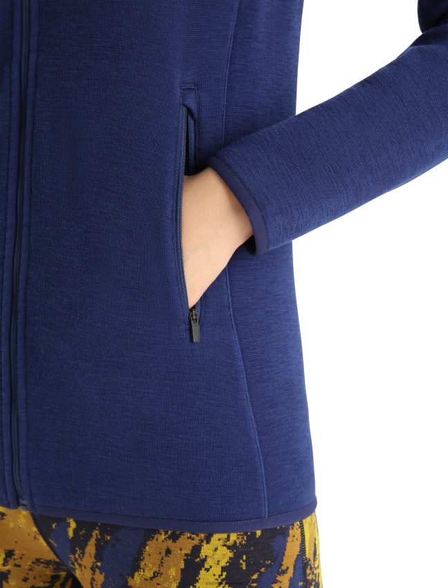 Icebreaker realfleece merino elemental jaka ar garām piedurknēm rāvējslēdzēju sievietes karaliskā flote apģērbs 622ZJ902