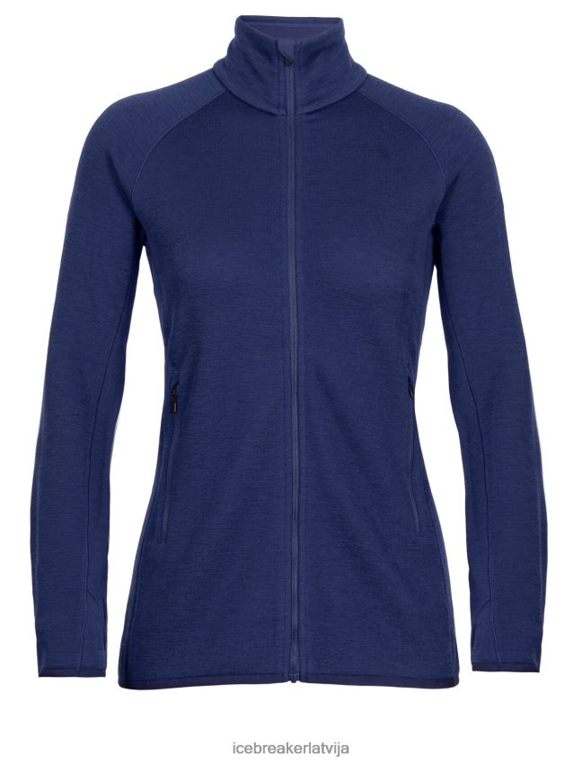 Icebreaker realfleece merino elemental jaka ar garām piedurknēm rāvējslēdzēju sievietes karaliskā flote apģērbs 622ZJ902