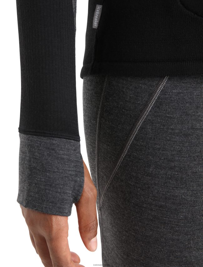 Icebreaker zoneknit merino izolēta veste sievietes melns apģērbs 622ZJ684