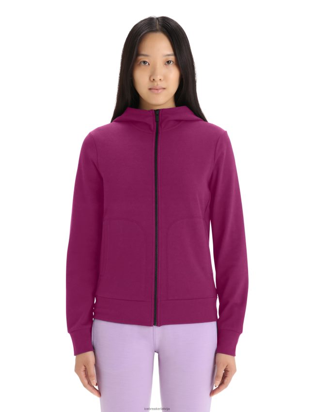 Icebreaker merino central classic kapuci ar garām piedurknēm ar rāvējslēdzēju sievietes ej ogot apģērbs 622ZJ702