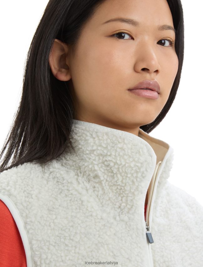 Icebreaker realfleece merino augstas pāļu veste sievietes ekru virši apģērbs 622ZJ677