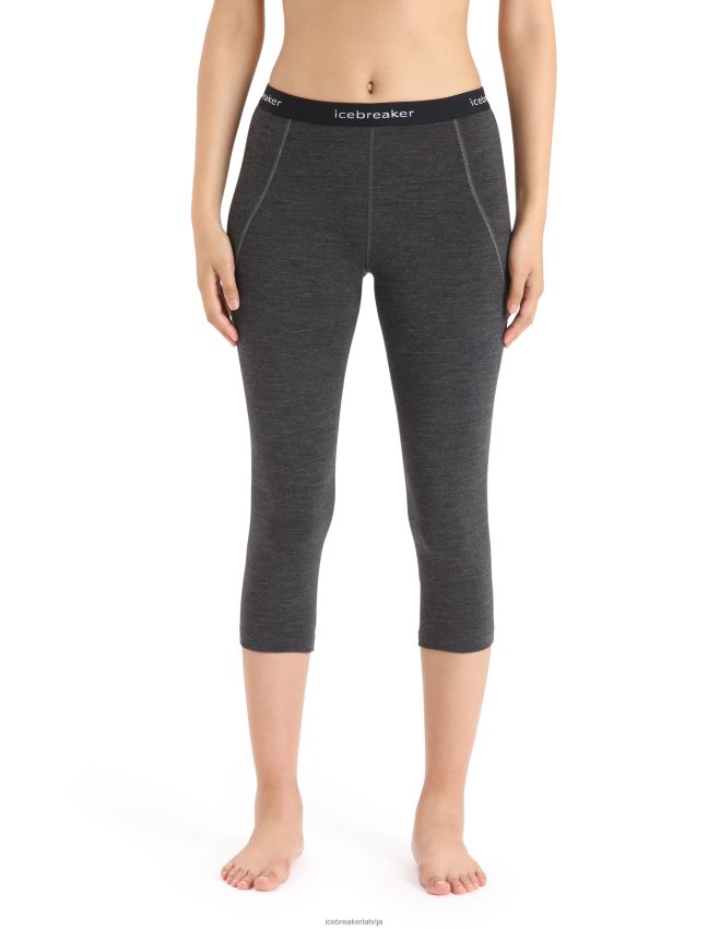 Icebreaker bodyfitzone merino 260 zonas 3/4 termo legingi sievietes strūklas virši/melns apģērbs 622ZJ886