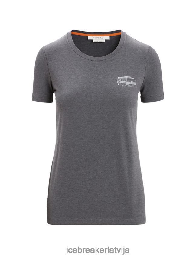 Icebreaker merino central classic t-krekls ar īsām piedurknēm karavāna dzīve sievietes musons apģērbs 622ZJ663