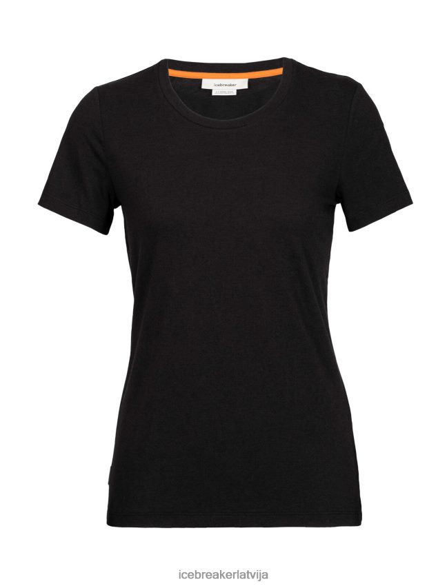 Icebreaker merino central classic t-krekls ar īsām piedurknēm sievietes melns apģērbs 622ZJ651