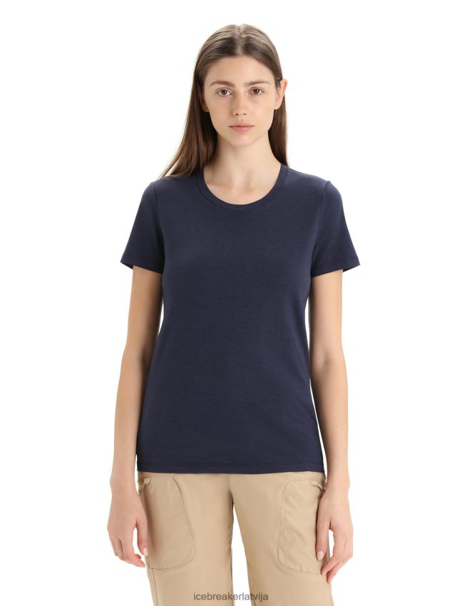 Icebreaker merino central classic t-krekls ar īsām piedurknēm sievietes pusnakts flote apģērbs 622ZJ653