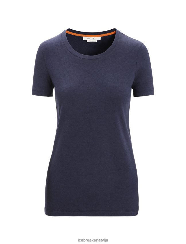 Icebreaker merino central classic t-krekls ar īsām piedurknēm sievietes pusnakts flote apģērbs 622ZJ653
