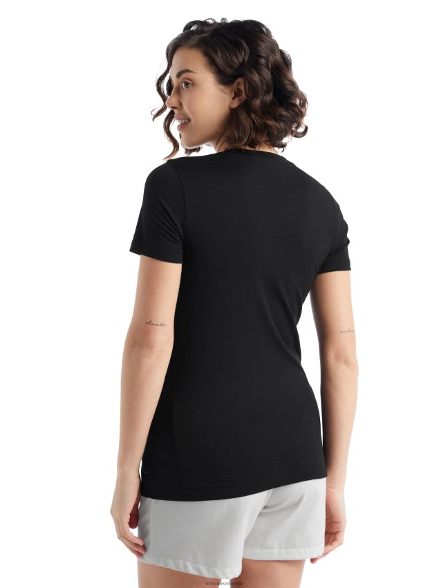Icebreaker merino tech lite ii t-krekls ar īsām piedurknēm kalnu sprints sievietes melns apģērbs 622ZJ927