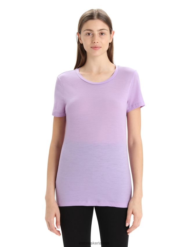 Icebreaker merino tech lite ii t-krekls ar īsām piedurknēm sievietes violets skatiens apģērbs 622ZJ605