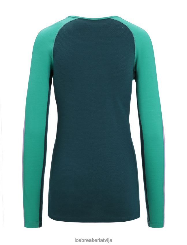 Icebreaker 200 zoneknit merino garo piedurkņu termo tops sievietes svaiga/zaļa godība apģērbs 622ZJ581