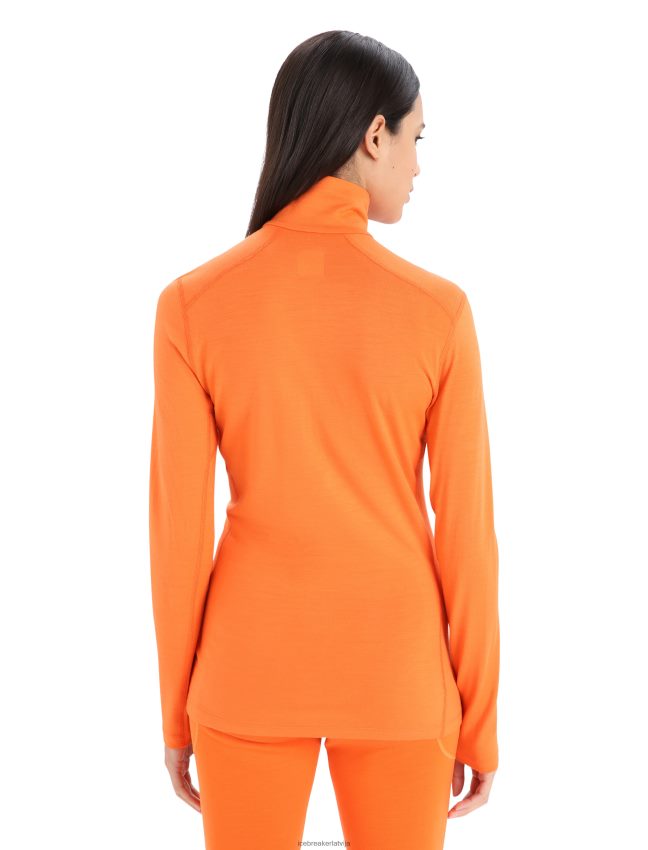 Icebreaker Merino 200 oasis termo tops ar garām piedurknēm ar pusi rāvējslēdzēju sievietes zibspuldze apģērbs 622ZJ899