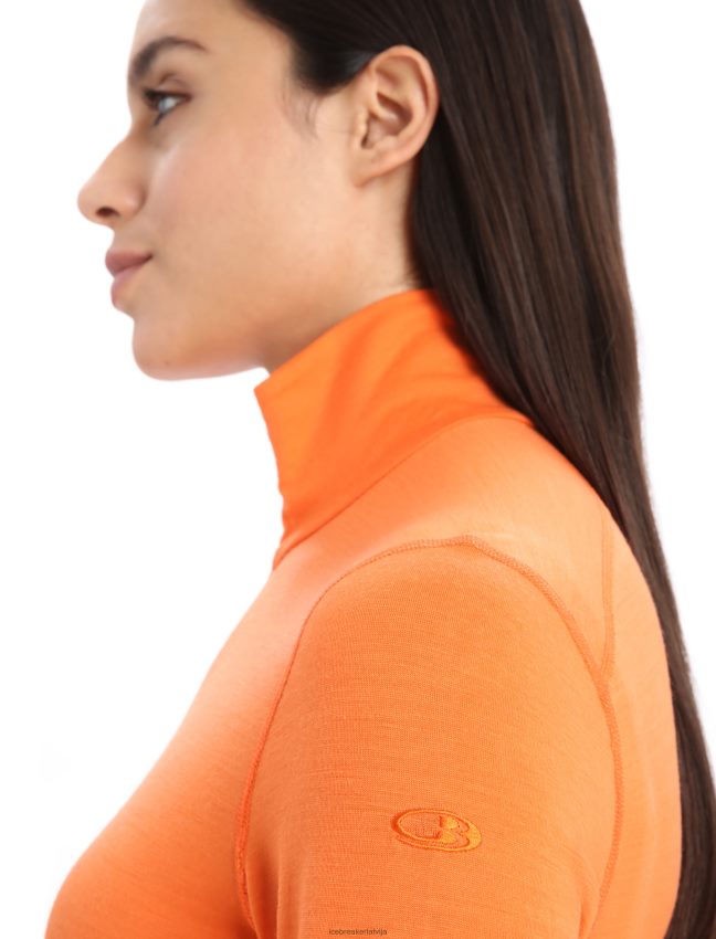 Icebreaker Merino 200 oasis termo tops ar garām piedurknēm ar pusi rāvējslēdzēju sievietes zibspuldze apģērbs 622ZJ899
