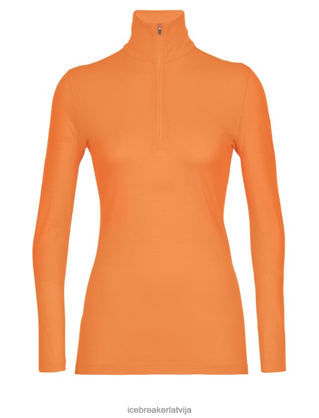 Icebreaker Merino 200 oasis termo tops ar garām piedurknēm ar pusi rāvējslēdzēju sievietes zibspuldze apģērbs 622ZJ899