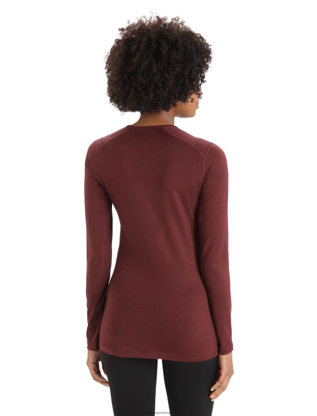 Icebreaker Merino 200 oasis termo tops ar garām piedurknēm sievietes espresso apģērbs 622ZJ802