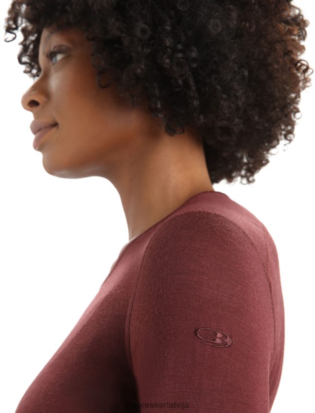 Icebreaker Merino 200 oasis termo tops ar garām piedurknēm sievietes espresso apģērbs 622ZJ802