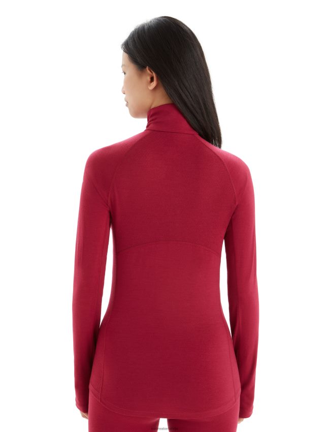 Icebreaker bodyfitzone merino 200 zonas termiski garām piedurknēm puse ar rāvējslēdzēju sievietes ķirsis apģērbs 622ZJ806
