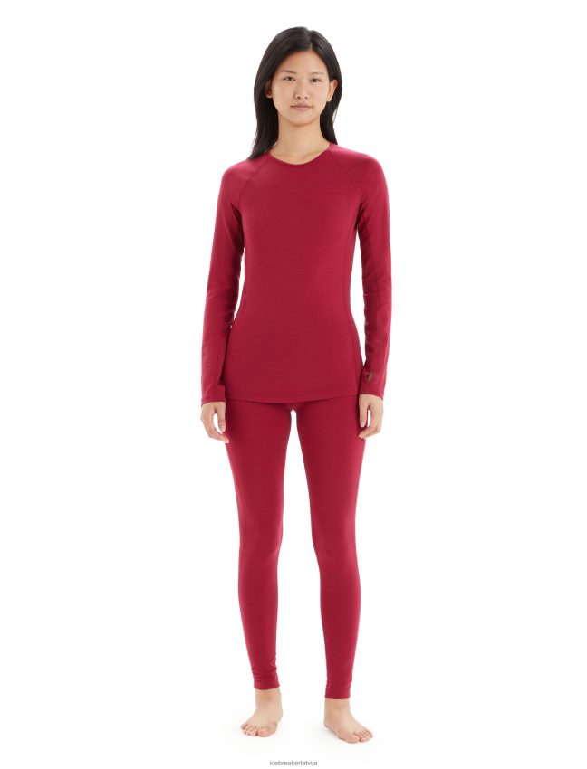 Icebreaker bodyfitzone merino 200 zonas termiski garu piedurkņu apavi sievietes ķirsis apģērbs 622ZJ863