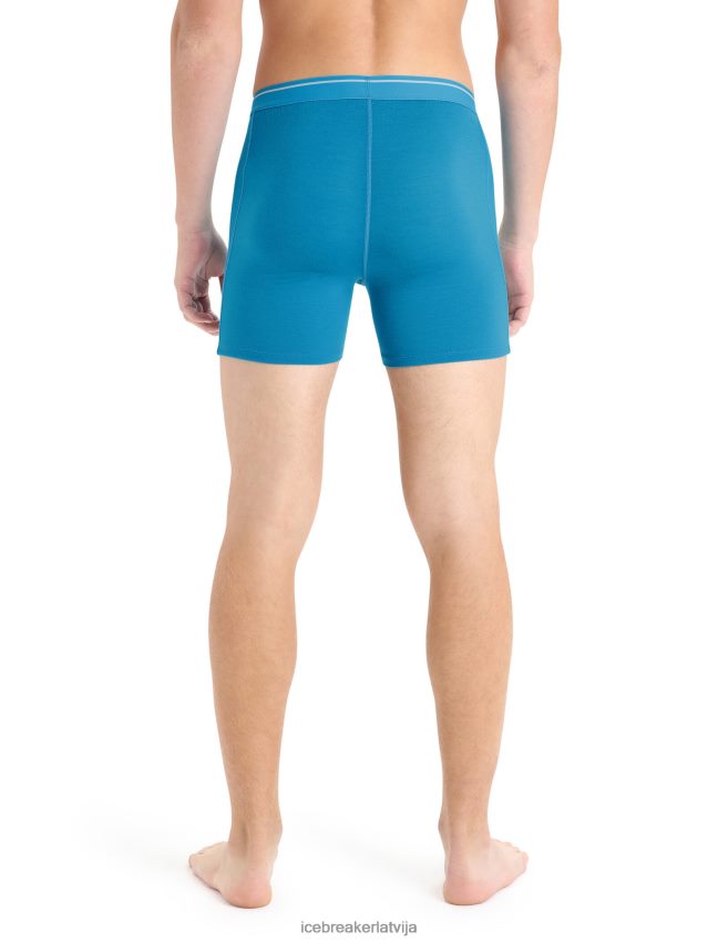 Icebreaker merino anatomica bokseri ar mušu vīriešiem ģeogrāfiski zils apģērbs 622ZJ100