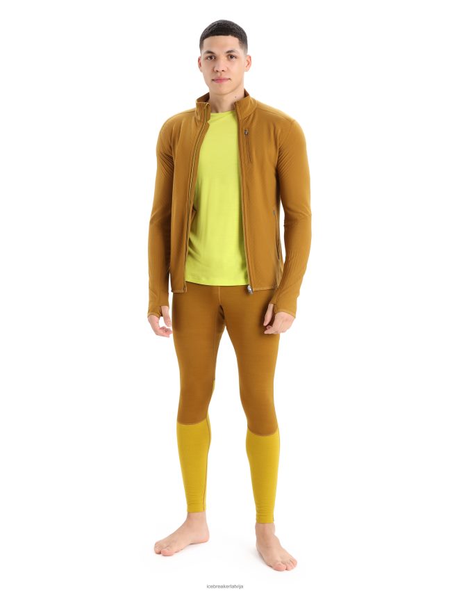Icebreaker realfleece merino descender jaka ar rāvējslēdzēju ar garām piedurknēm vīriešiem krustnagliņa apģērbs 622ZJ390