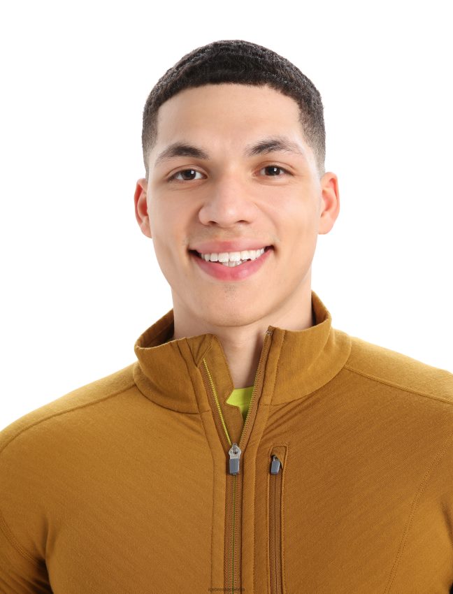 Icebreaker realfleece merino descender jaka ar rāvējslēdzēju ar garām piedurknēm vīriešiem krustnagliņa apģērbs 622ZJ390