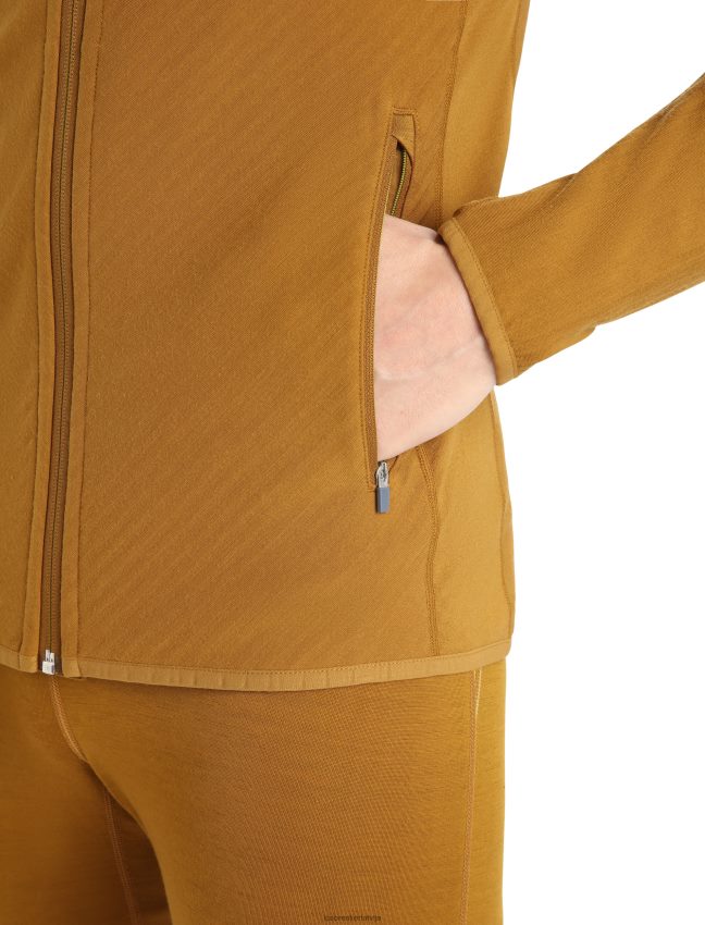 Icebreaker realfleece merino descender jaka ar rāvējslēdzēju ar garām piedurknēm vīriešiem krustnagliņa apģērbs 622ZJ390