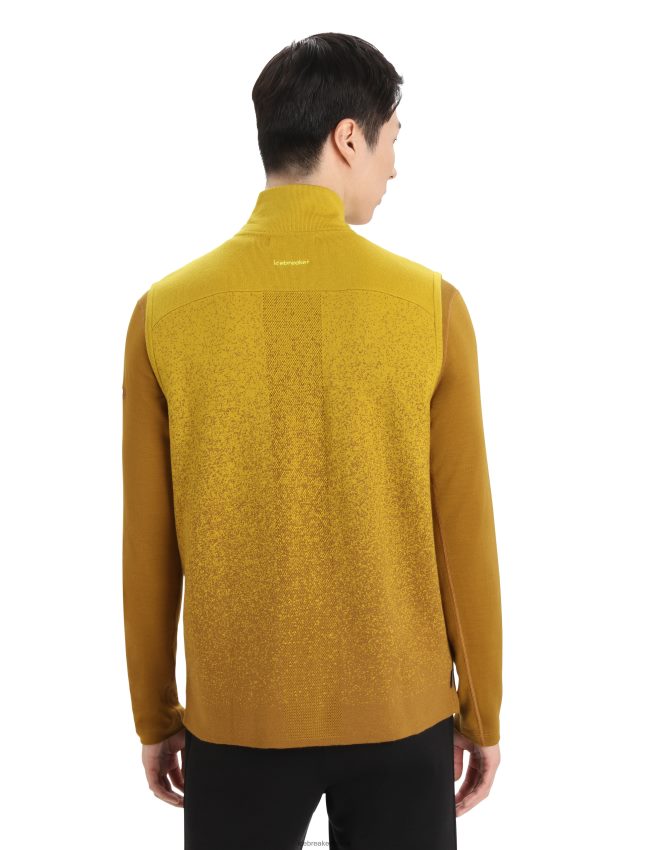 Icebreaker zoneknit merino izolēta veste dziļumā vīriešiem krustnagliņa/klusais zelts apģērbs 622ZJ406