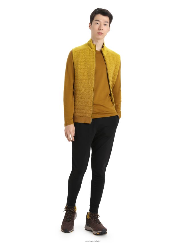 Icebreaker zoneknit merino izolēta veste dziļumā vīriešiem krustnagliņa/klusais zelts apģērbs 622ZJ406