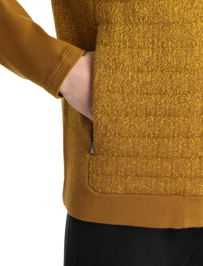 Icebreaker zoneknit merino izolēta veste dziļumā vīriešiem krustnagliņa/klusais zelts apģērbs 622ZJ406