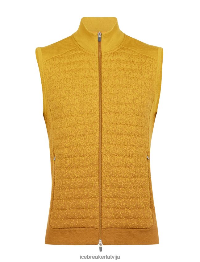 Icebreaker zoneknit merino izolēta veste dziļumā vīriešiem krustnagliņa/klusais zelts apģērbs 622ZJ406