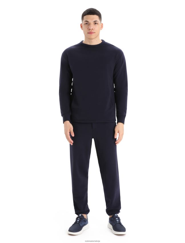 Icebreaker Realfleece merino dalston sporta krekls ar garām piedurknēm vīriešiem pusnakts flote apģērbs 622ZJ398