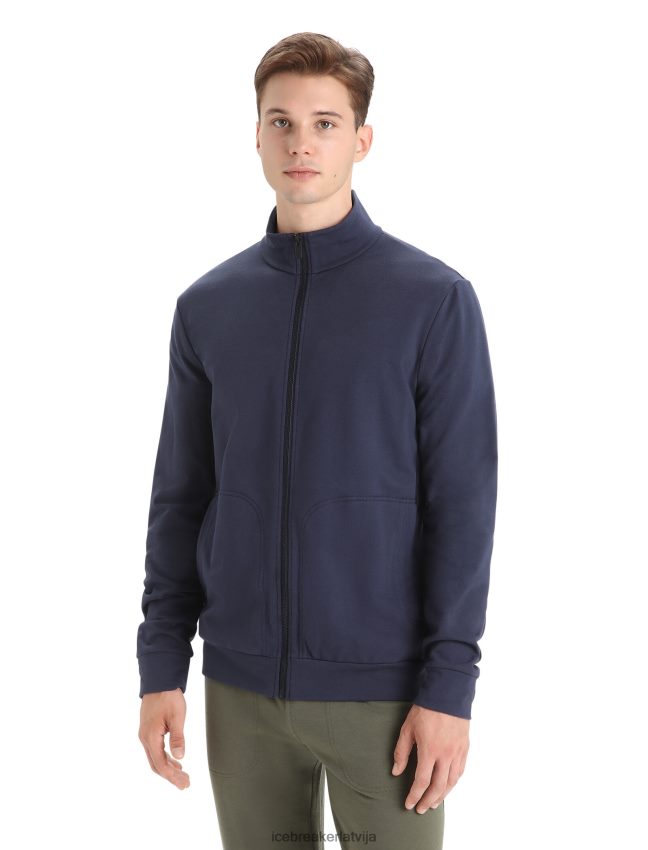Icebreaker merino central classic ar garām piedurknēm rāvējslēdzēju vīriešiem pusnakts flote apģērbs 622ZJ211