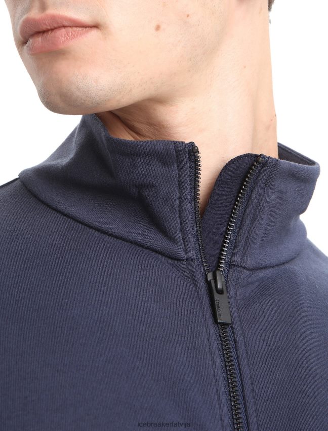 Icebreaker merino central classic ar garām piedurknēm rāvējslēdzēju vīriešiem pusnakts flote apģērbs 622ZJ211