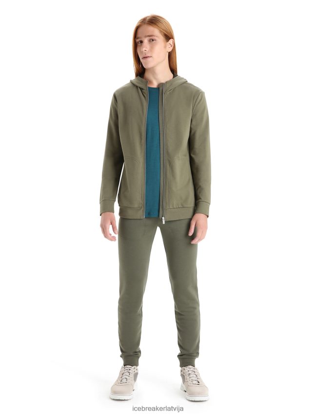 Icebreaker merino central classic kapuci ar garām piedurknēm ar rāvējslēdzēju vīriešiem loden apģērbs 622ZJ208