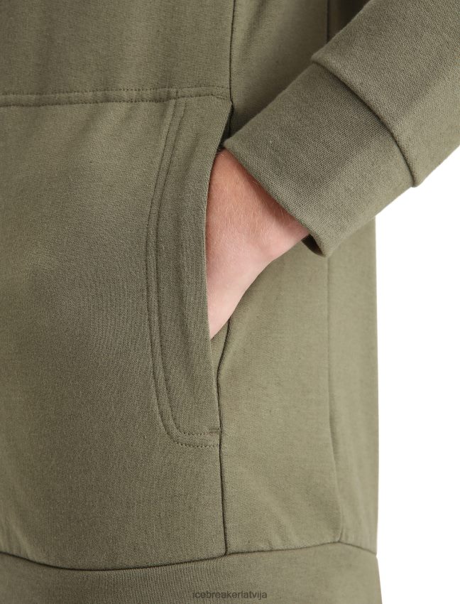 Icebreaker merino central classic kapuci ar garām piedurknēm ar rāvējslēdzēju vīriešiem loden apģērbs 622ZJ208