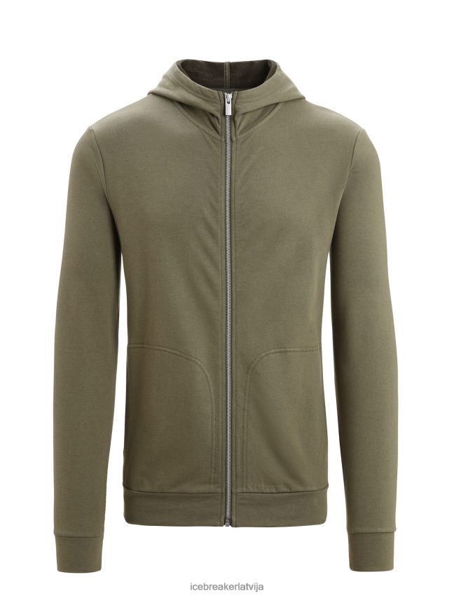 Icebreaker merino central classic kapuci ar garām piedurknēm ar rāvējslēdzēju vīriešiem loden apģērbs 622ZJ208