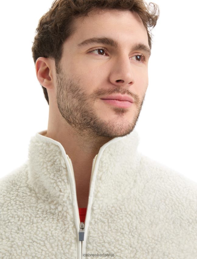 Icebreaker realfleece merino augstas pāļu veste vīriešiem ekru virši/sniegs apģērbs 622ZJ234