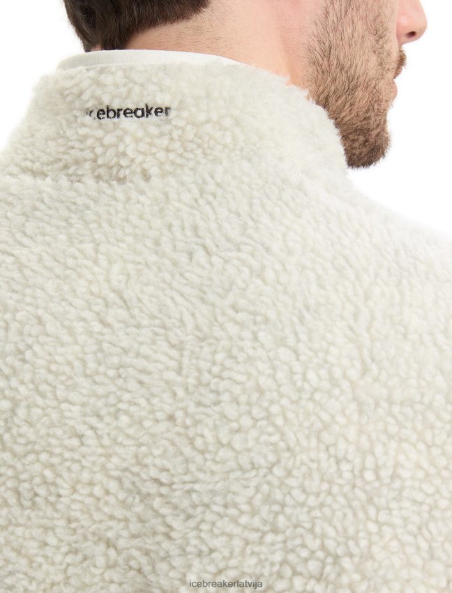 Icebreaker realfleece merino augstas pāļu veste vīriešiem ekru virši/sniegs apģērbs 622ZJ234