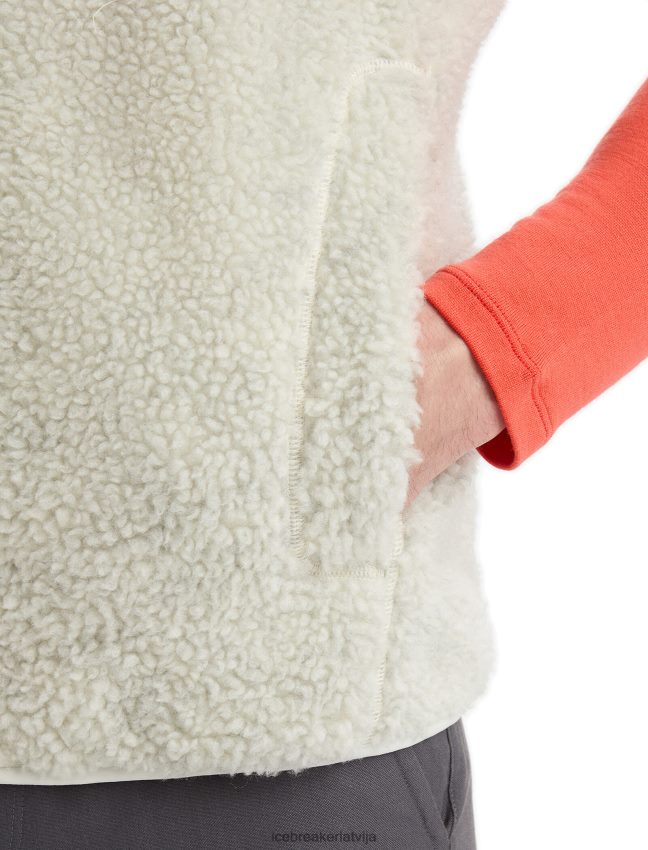 Icebreaker realfleece merino augstas pāļu veste vīriešiem ekru virši/sniegs apģērbs 622ZJ234