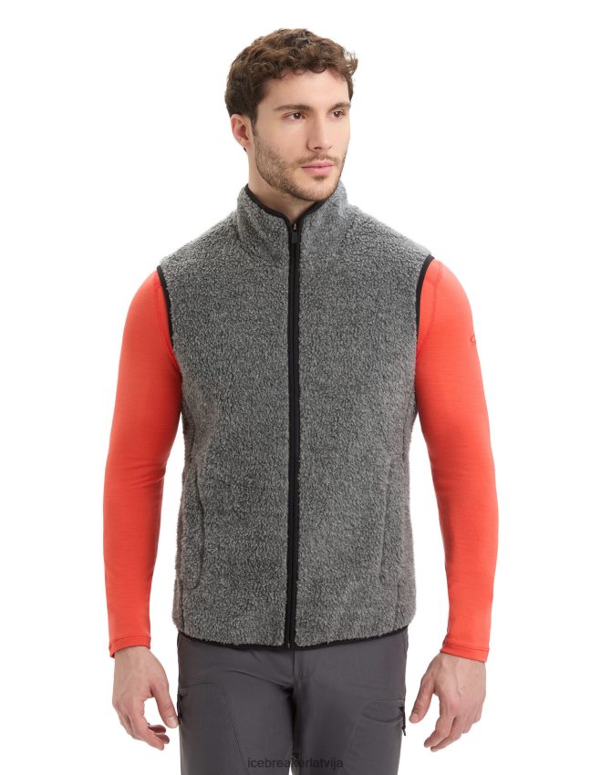 Icebreaker realfleece merino augstas pāļu veste vīriešiem smilšakmens virši/melns apģērbs 622ZJ235