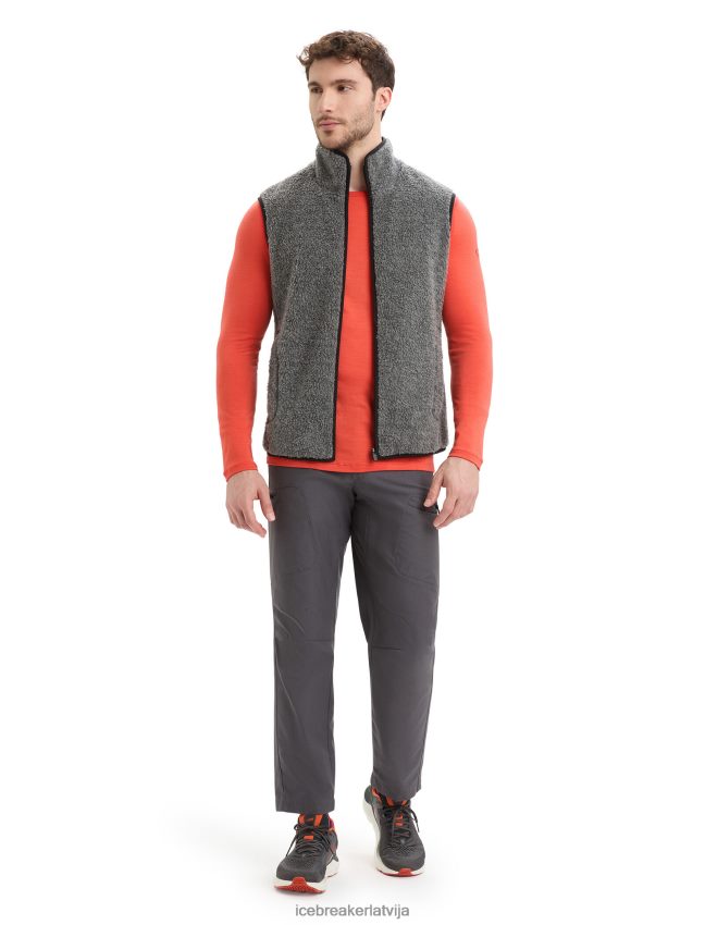 Icebreaker realfleece merino augstas pāļu veste vīriešiem smilšakmens virši/melns apģērbs 622ZJ235