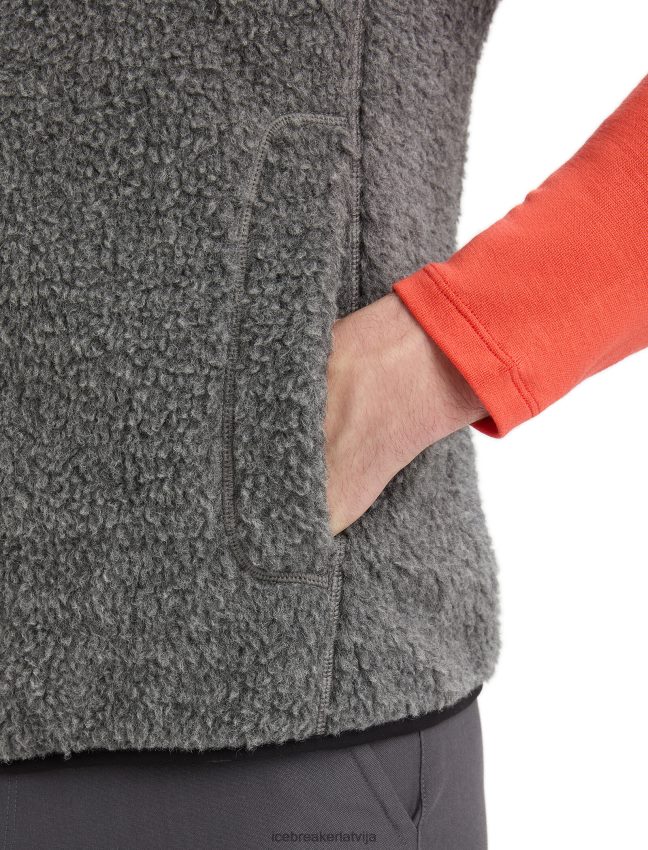 Icebreaker realfleece merino augstas pāļu veste vīriešiem smilšakmens virši/melns apģērbs 622ZJ235