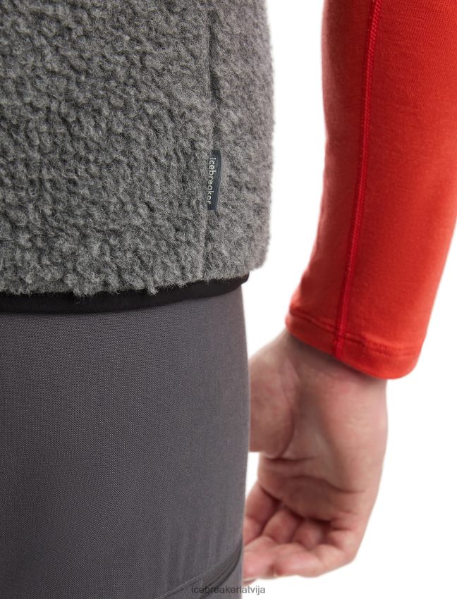 Icebreaker realfleece merino augstas pāļu veste vīriešiem smilšakmens virši/melns apģērbs 622ZJ235