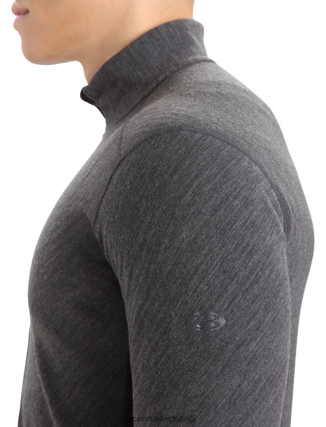 Icebreaker realfleece merino descender jaka ar rāvējslēdzēju ar garām piedurknēm vīriešiem strūklas virši/melns apģērbs 622ZJ225